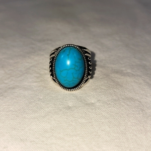 4/$25  Fashion‎ Turquoise and Silver Tone Ring Size 6